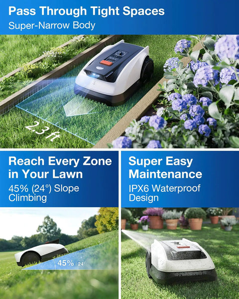 Goat O1000 RTK Robotic Lawn Mower No Wires No Hassle Perfectly Mapped Lawn With AI Auto Mapping App Control 3D Obstacle Avoidance