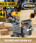 Four And A Half Inch Bench Vise With Heavy Duty Forged Steel Construction Built In Pipe Jaw And Swivel Base for workshop