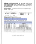 ER308/308L specifications and applications sheet for ER308L Stainless Welding Wire.030 Inch, 10 Lb Spool For 304 And 304L And 321, 347 Welds, DCEP Ready, Cryogenic Temperature Use, Blue Coated Shielding Wire For DIYers And Pro Welders