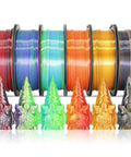 Two Tone Silk PLA Filament Bundle 1.75mm 250g Each Six Spools Coextruded Metallic Silk Finish For 3D Printing Includes Black Red Purple
