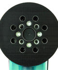 Underside view of 5 Inch Palm Random Orbit Sander Polisher With Two Point Five Amp 120 Volt Motor 12000 OPM Pad Dampening Brake