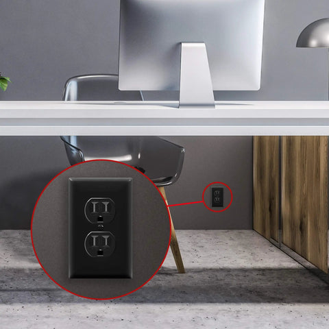 Built Tough Durable Unbreakable Polycarbonate Duplex Receptacle Wall Plate 1 Gang 4.5 x 2.76 Inch UL Listed Black 10 Pack Heavy Duty Cover Plate For Home Or Office
