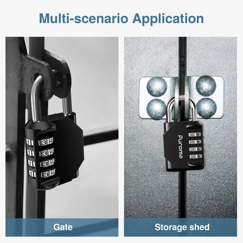 2 Pack 4 Digit Combination Padlocks For Outdoor Use Waterproof Zinc Alloy Construction With 10000 Possible Combinations on gate and shed