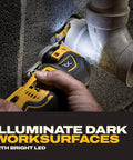 Rock Solid Brushless Oscillating Multi Tool Including Battery And Charger With All Day Run Time Pro Workhorse Combo Pack For No Sweat Grout Scraping And Precision Cutting Projects illuminating plumbing with LED light.