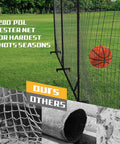 Heavy Duty Ball Stop Net System 40Ft By 12Ft 2 In 1 Portable Backstop Net for Multi Sport practice with basketball