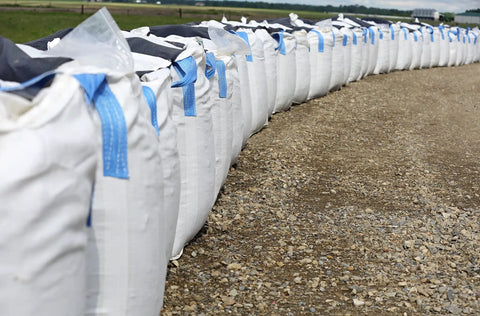 Heavy Duty 200 Gallon Builder Bulk Bags for Demolition and Construction Open Top White Woven Polypropylene Trash Sacks exterior view