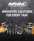 NAVAC NMV1S micron vacuum gauge kit with orange and black HVAC tools and carrying case