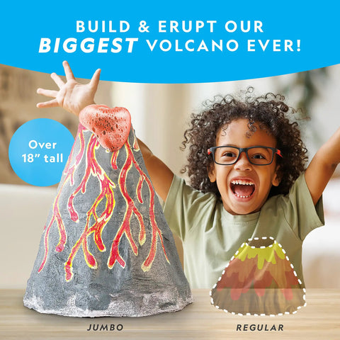 Massive Volcano Science Kit For Kids Ages 8 To 12 With A Giant Two Foot Erupting Volcano Easy Setup Realistic Experiments Perfect For Science Fair Projects And Hands On Learning jumbo volcano over 18 inches tall