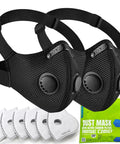 M Pro Dust Mask For All-Day Comfort, Reusable Respirator Mask For Dust And Woodworking with 6 filters and packaging