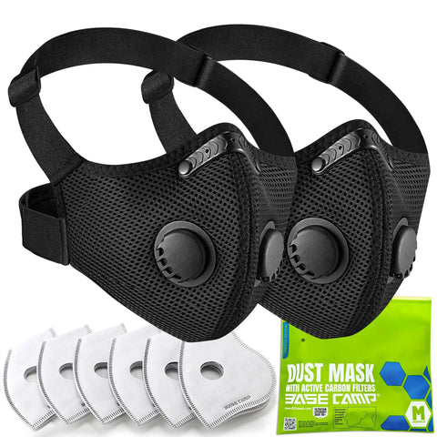 M Pro Dust Mask For All-Day Comfort, Reusable Respirator Mask For Dust And Woodworking with 6 filters and packaging