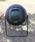 Ms Tumbles 35 Gallon Compost Tumbler With Easy Turn System, Drain Hose With Cut Off Valve, Durable Round Design In Black And Green