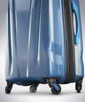 Close-up of Lightweight 3-Piece Polycarbonate Spinner Suitcase Set With 4 Smooth Spinner Wheels by Samsonite Swerv DLX