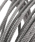 Close-up of 164 Ft One Quarter Inch Stainless Steel Wire Rope Cable 7x19 Aircraft Cable For Railing And Heavy Duty Zip Line 6400 Lb Breaking Strength Flexible Durable Rust Resistant