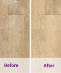 Before and after using Floor Restorer And Polish Fills Scratches And Restores Shine Without Sanding For Hardwood Laminate Vinyl Tile