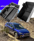 Subaru Crosstrek Center Console Organizer Tray Dual Layer Storage Box for 2024-2026 Models Fits Impreza in a desert setting