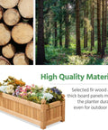 Wooden Raised Garden Bed Planter Box For Yard And Greenhouse Outdoor Use, Rectangular, durable fir wood, filled with flowers.