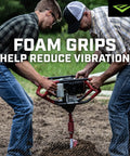 Two men using One Or Two Person Use 52Cc Auger Beast Powerhead with spline output shaft and smooth shaft adapter in field