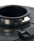 Close-up of 7 Inch Vacuum Dust Shroud Cover For Angle Grinder Hand Grinder Convertible Easy Install Dust Control For Cement Stone Concrete Iron Core Rubber Outer With Durable Clamps Keeps Your Workspace Clean showing clamp detail