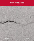 No Sweat Gray Concrete Crack Filler Dry Powder Blend needs no mixing sealing visible cracks before and after application.