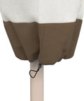 Outdoor Patio Umbrella Cover Rainproof and UV Resistant Fabric With All Season Protection Beige and White 7 By 23 By 76 Inches