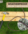Brown Outdoor Extension Cord 25 Ft Heavy Duty 16/3 With 3 Prong Grounded Plug Weatherproof Exterior Cable 13 Amp for decks and lawns