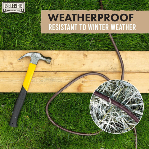 Brown Outdoor Extension Cord 25 Ft Heavy Duty 16/3 With 3 Prong Grounded Plug Weatherproof Exterior Cable 13 Amp for decks and lawns