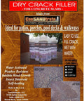 Concrete Crack Filler Brick Red 3 Lb Self Healing Water Activated Polymer shown as dry crack filler for concrete slabs.