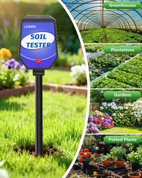 8 In 1 Soil Tester With App Monitoring For Garden Lawn Farm And Indoor Outdoor Plants That Tracks pH Moisture Temperature Light Salinity Fertility EC And Humidity For Next Level Plant Care in lawn and greenhouse use