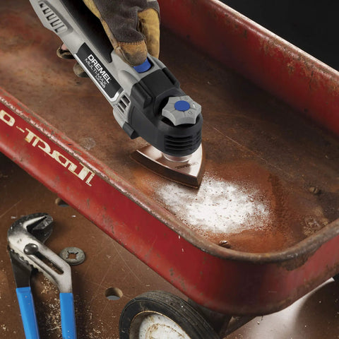 Corded 120V 5 Amp Multi Max Oscillating Tool Kit with Accessories, removing rust in tight space, low vibration, pro use