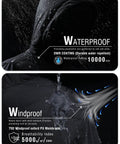 Mens Winter Jacket Waterproof Snow Coat With Fleece Lining detail showing waterproof and windproof material properties