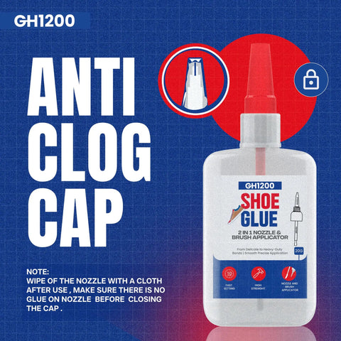Heavy Duty Shoe Glue With Built In Brush And Precision Nozzle For Sneakers, Boots, Heels, Crocs And More Ultra Strong Bond