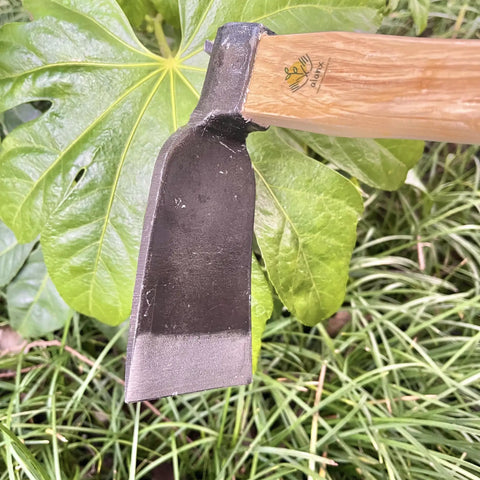 14 Inch Heavy Duty Curved Garden Hoe With Oak Handle For Digging Weeding And Planting A Workhorse Beefy Forged Steel Blade