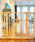 Extra Wide Baby Gate For Openings From 29.1 To 62.2 Inches Warm White Finish Pressure Mounted No Screws Needed Easy One Hand Operation Safe Gate For Kids And Pets In Doorways And Hallways