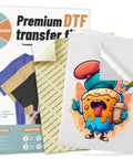 DTF Transfer Film Kit With Smart Printing Pad, 50 Sheets, 8.5x11 Inches, cartoon design on Premium film