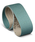 Top Shelf 3 Pack of 6X48 Inch 80 Grit Sanding Belts with flexible cloth backing for woodworking and metal blending.