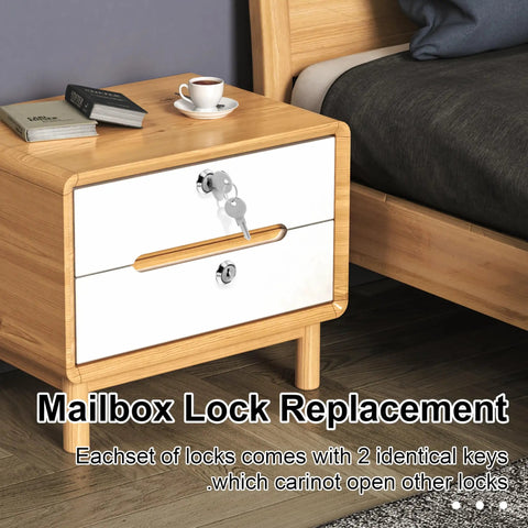 Universal Stainless Toolbox Lock Set With Keys For Cabinets And Drawers 180 Degree Rotation Unlocking on nightstand