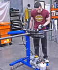 Heavy Duty Electro Hydraulic Pipe Tube Bender Forged For Rough Shop Jobs, 0.120 Wall Steel, in use with 0.75 HP motor.