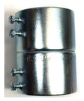 Set Screw Coupling For EMT Conduit 2-1/2 Inch Trade Size Steel Zinc-Plated Pack Of 5 With Tri-Head Screws For Slotted Phillips Or Robertson Screwdrivers UL Listed, side view