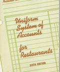 Cover of Uniform System of Accounts for Restaurants Revised Edition, sixth edition, with green grid design.