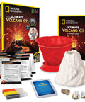Ultimate Volcano Kit For Kids With 3X Eruptions And Pop Crystals shown with mold, powders, and guide for STEM learning.
