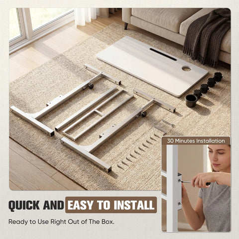 Adjustable Standing Desk On Wheels For Treadmills And Home Offices Portable Laptop Workstation parts on carpet