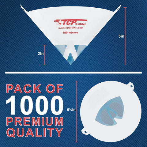 Ultra Fine 190 Micron Paint Filter Tips Cone Strainers Pure Blue Nylon Mesh Case Of 1000 For Dirt Free Auto Home And Hobby Paint Jobs For Pro Grade Finishes And Smoother Blends