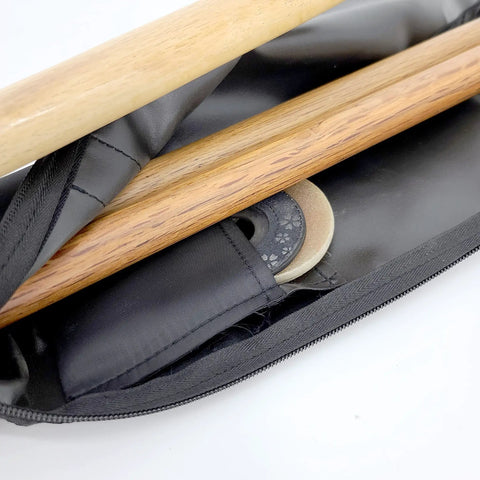 Interior view of Utility Lite Martial Arts Jo Bag 51 Inch Carry Case For Two Jos Inside And Bokken Outside with weapons inside