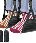Two Pack Airplane Travel Footrest Hammock For Relaxing Your Feet On Long Flights, striped socks in footrests