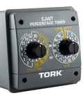 EJWT Tork Percentage Timer Switch For 120 To 240 VAC Input, SPDT Output, Powers 20 Amp Loads Or 2 HP Motors, dual dial view