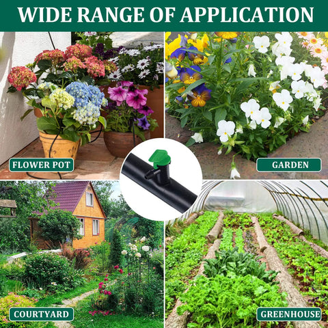 60 Piece Drip Emitter Flag Drippers For Trees And Shrubs 4 GPH Irrigation System Pack for flower pots, garden, courtyard, and greenhouse