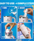 Step-by-step guide on using the Iconic 40 Oz Cherry Blossom Stainless Steel Tumbler With Cushioned Carry Handle.