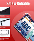American Flag License Plate Frame Stainless Steel Holder With Screws Patriotic Style For Cars Trucks SUVs Durable Auto Part