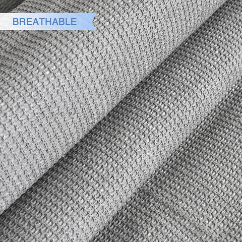 Close-up of breathable 180GSM HDPE material used in Right Triangle Sun Shade Sail For Patio And Backyard Must Have, Light Gray