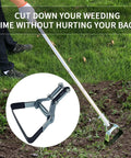 Gardener using Stirrup Hoe Replacement Head Set for Hula Hoe Garden Weeder 304 Stainless Steel Durable 2 Pack on grass